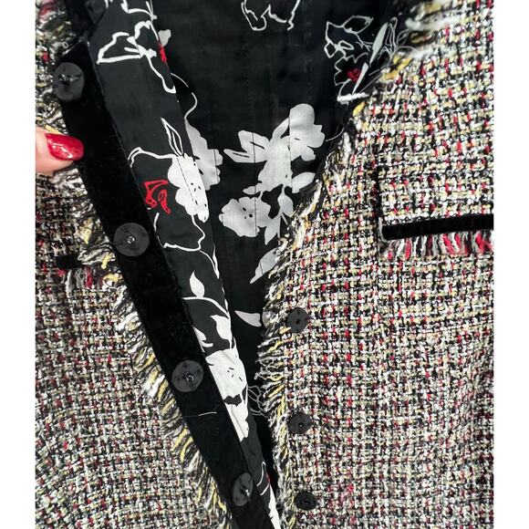 Bay Studio Reversible Blazer Jacket Womens 10 Tweed Floral Versatile Workwear - Picture 7 of 16